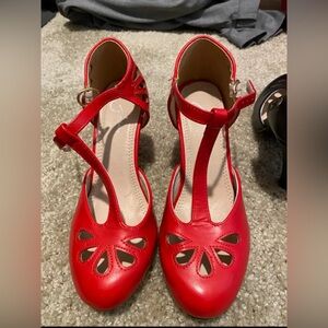 Red AND black kitty heels